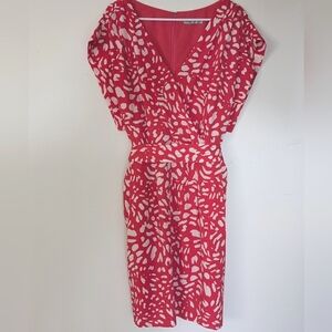 Eliza J Coral Kimono Sleeve Pleated Dress  Plus Size 16